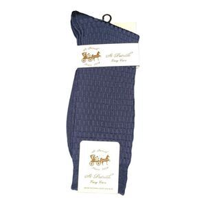 MEN'S ST. PATRICK SILKY DRESS SOCKS FASHION COLORS NAVY.